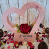 Composition florale Jardin de cœur avec personnalisation, je t'aime maman