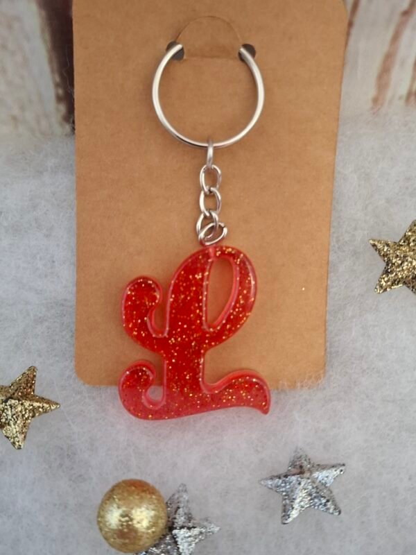 anneaux-offrir-noel-floral-alphabet-002 Porte-clés L rose scintillant, une idée cadeau charmante et personnalisée pour les fêtes.
